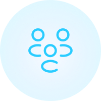 Imagem de 3 ícones que representam pessoas em um grupo